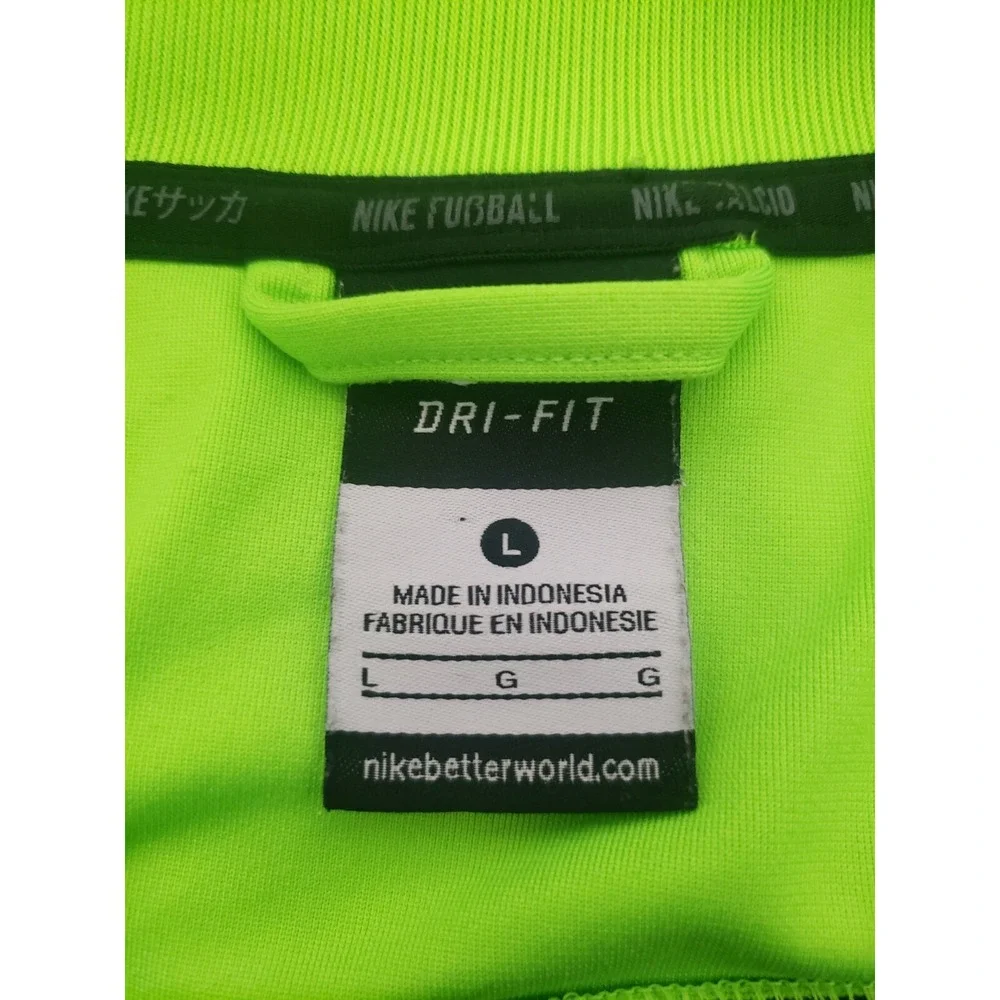 Nike Dri-Fit‎ Track Full-Zip Jacket Unisex Large Gray & Neon Soccer Warm-up